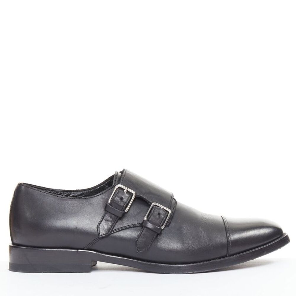 Saint Laurent Leather Double Monk Strap Shoes